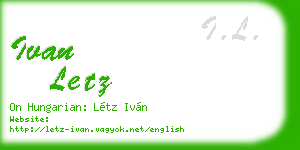 ivan letz business card